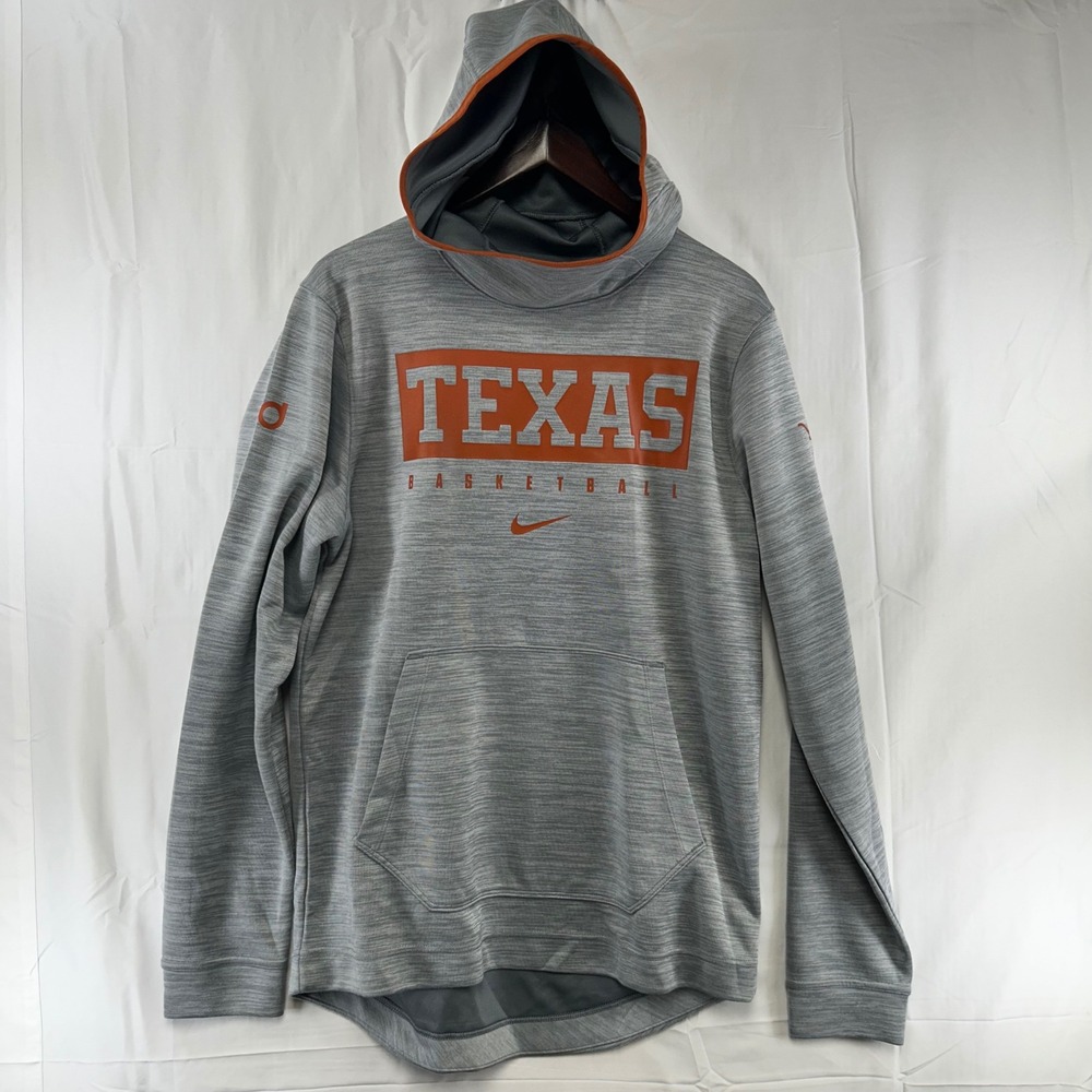 Nike Gray and Orange Texas Basketball Pullover Hoodie